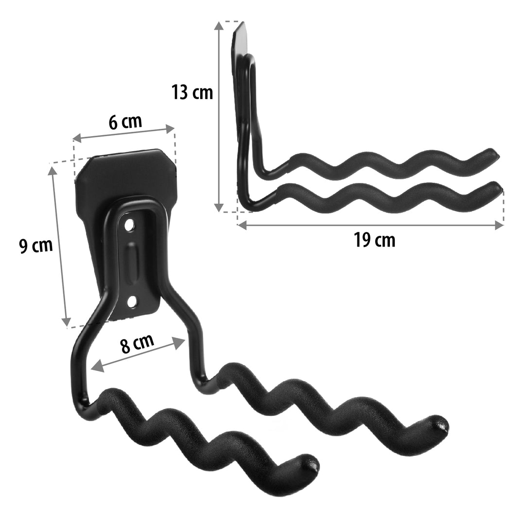 Supporto da parete Maclean, per attrezzi, ruote, scale, biciclette, in acciaio, carico massimo 30 kg, MC-486, 3 pezzi