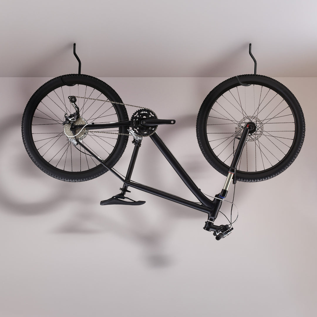 Set di 4 ganci da soffitto Maclean, per scala, bicicletta, tubo da giardino, in acciaio, carico massimo 10 kg per gancio, MC-485