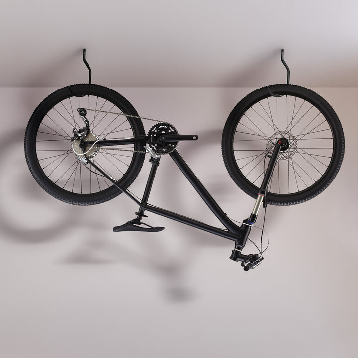 Set di 4 ganci da soffitto Maclean, per scala, bicicletta, tubo da giardino, in acciaio, carico massimo 10 kg per gancio, MC-485