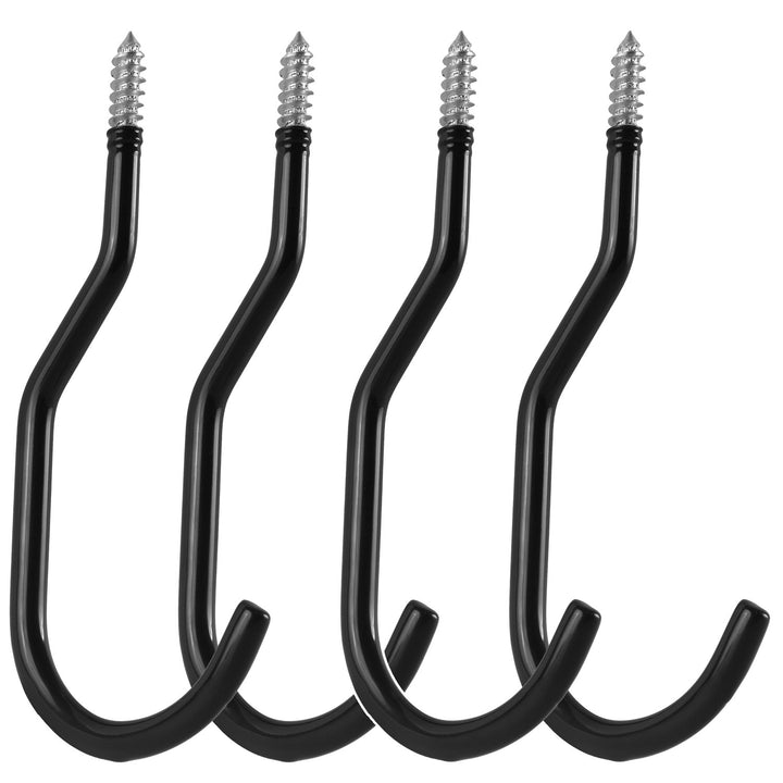 Set di 4 ganci da soffitto Maclean, per scala, bicicletta, tubo da giardino, in acciaio, carico massimo 10 kg per gancio, MC-485