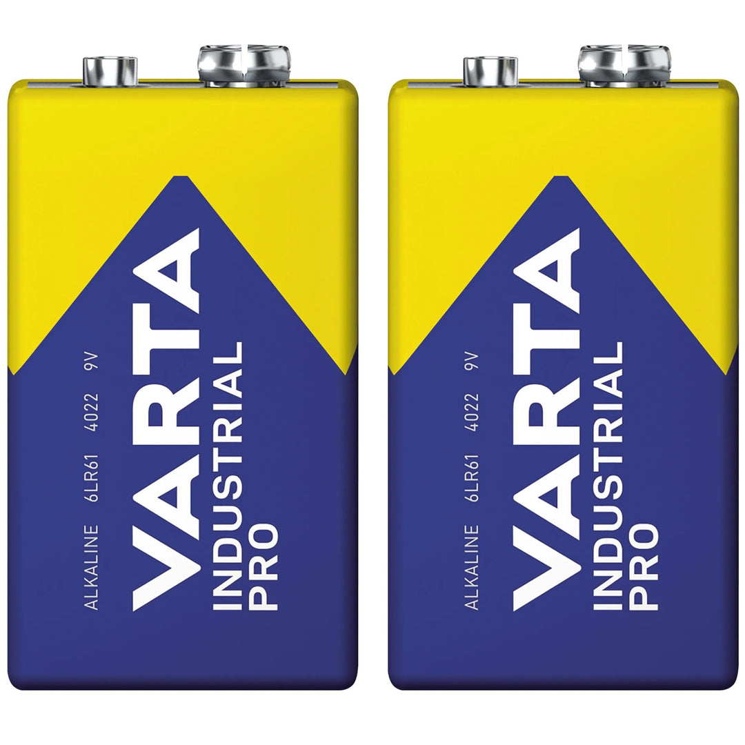 2 batterie R9V R-9 6LR61 9V R-9 alcaline Varta Industrial Pro