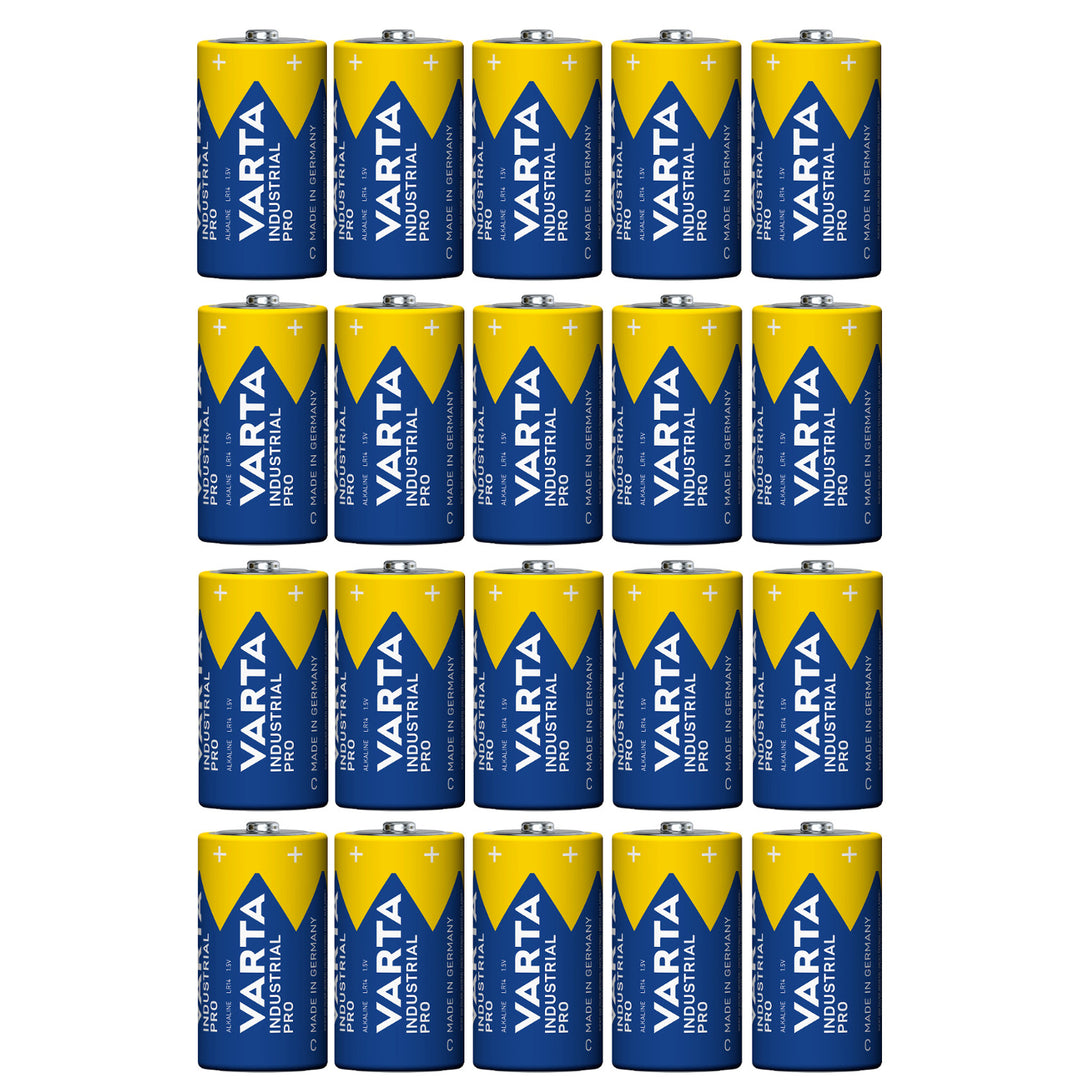 20 batterie R-14 LR14 C da 1,5 V alcaline Varta Industrial Pro
