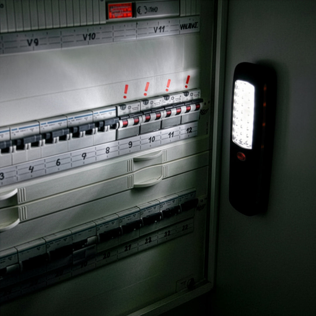 2 lampade da officina Maclean a 24 LED, con magnete e gancio, MCE03 + 6 batterie R-06 R06 AA LR06 da 1,5 V VARTA Longlife Power