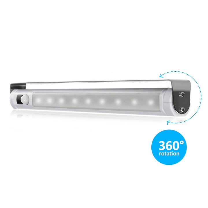 2 lampade da cucina a LED Maclean, da incasso sotto pensile, 9 SMD, a batterie, sensore PIR on/off, MCE166 + 6 batterie R-06 R06 AA LR06 1,5 V VARTA Longlife Power