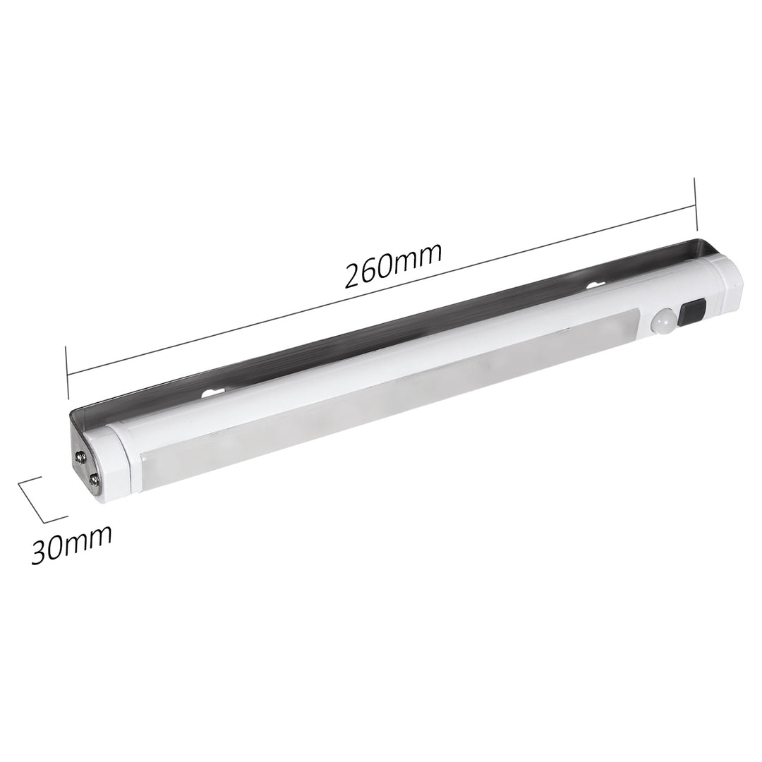 2 lampade da cucina a LED Maclean, da incasso sotto pensile, 9 SMD, a batterie, sensore PIR on/off, MCE166 + 6 batterie R-06 R06 AA LR06 1,5 V VARTA Longlife Power