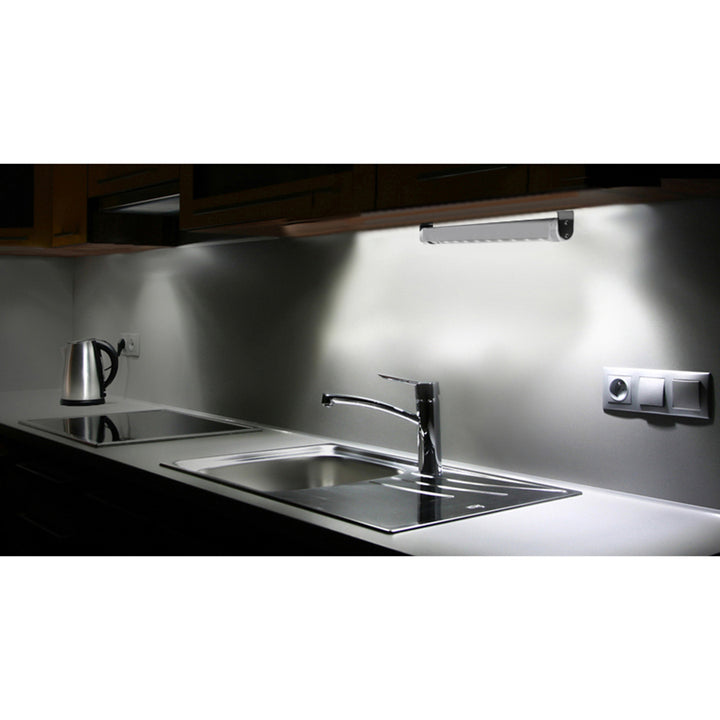 2 lampade da cucina a LED Maclean, da incasso sotto pensile, 9 SMD, a batterie, sensore PIR on/off, MCE166 + 6 batterie R-06 R06 AA LR06 1,5 V VARTA Longlife Power