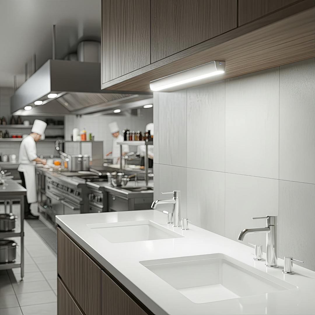 2 lampade da cucina a LED Maclean, da incasso sotto pensile, 9 SMD, a batterie, sensore PIR on/off, MCE166 + 6 batterie R-06 R06 AA LR06 1,5 V VARTA Longlife Power
