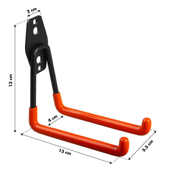 Gancio / appendioggetti da parete per garage Maclean, per pneumatici, attrezzi da giardino, scale, tubi flessibili, biciclette, carico massimo 50 kg, MC-443, 3 pezzi