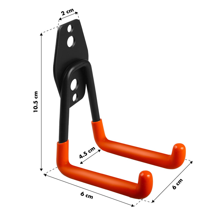 Supporto da parete per garage Maclean, per pneumatici, attrezzi da giardino, scale e tubi flessibili. In acciaio, carico massimo 70 kg, MC-442, 4 pezzi