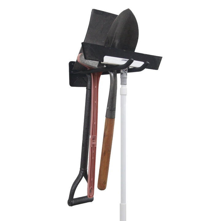 Set di 4 ganci da parete Maclean, per attrezzi, ruote, scale, biciclette, in acciaio, carico massimo 70 kg, MC-436