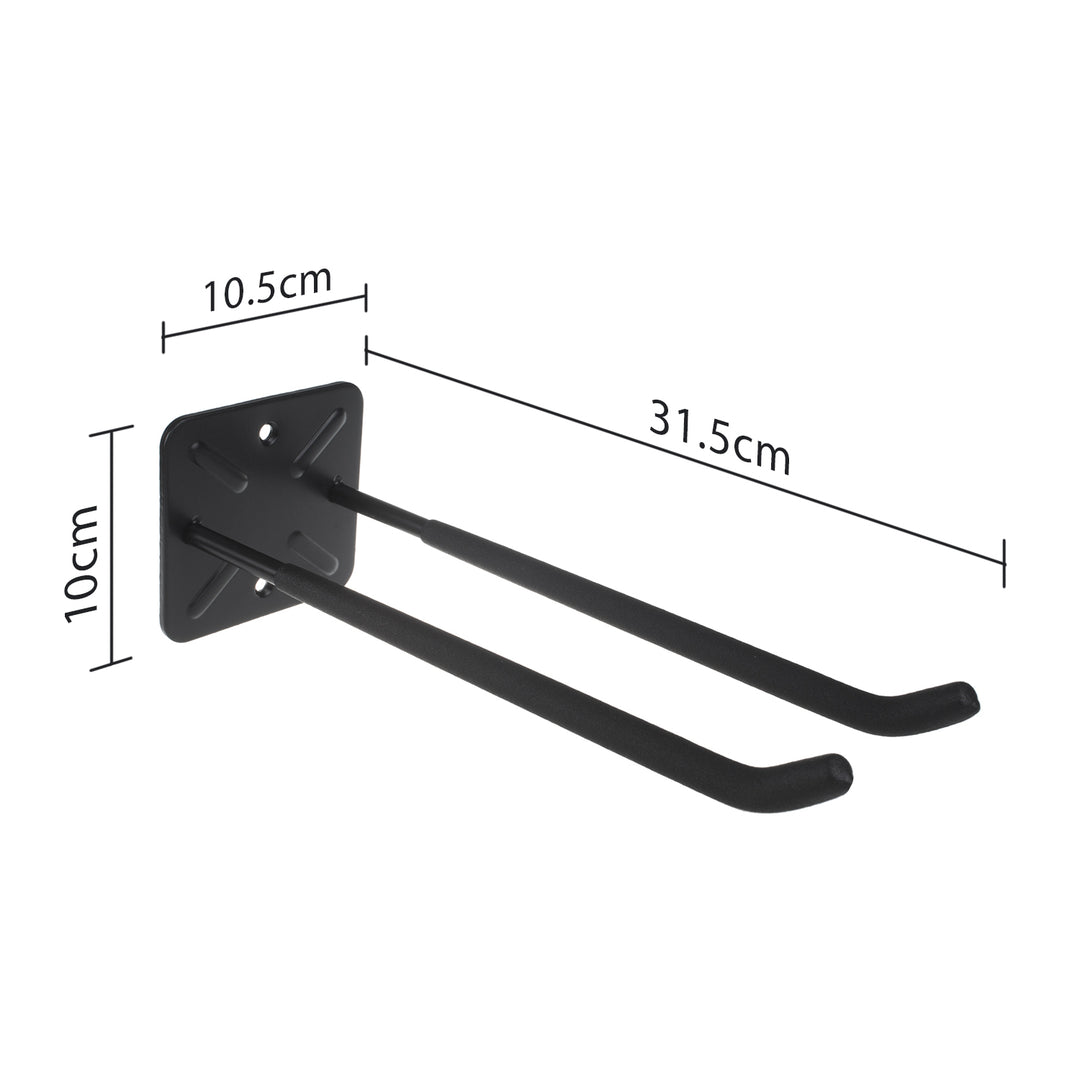Set di 4 ganci da parete Maclean, per attrezzi, ruote, scale, biciclette, in acciaio, carico massimo 70 kg, MC-436