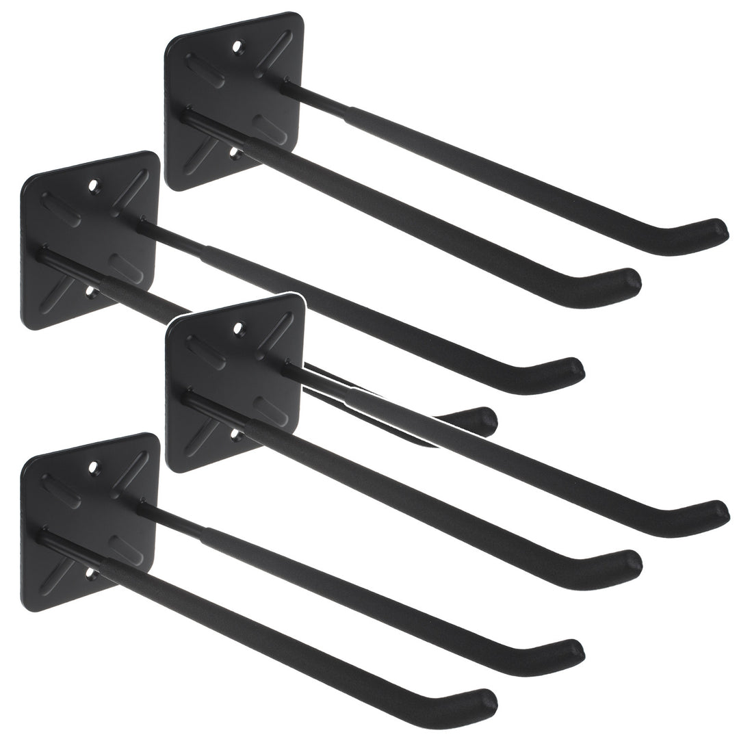 Set di 4 ganci da parete Maclean, per attrezzi, ruote, scale, biciclette, in acciaio, carico massimo 70 kg, MC-436