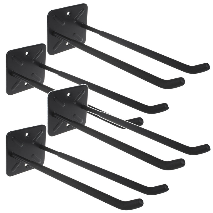 Set di 4 ganci da parete Maclean, per attrezzi, ruote, scale, biciclette, in acciaio, carico massimo 70 kg, MC-436