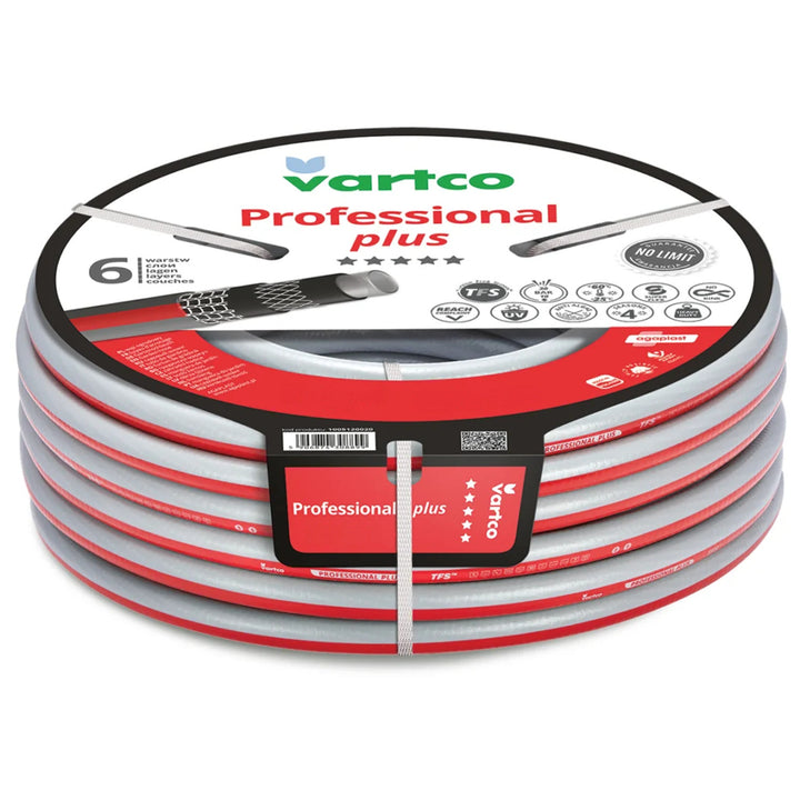 Tubo da giardino Vartco, a 6 strati, flessibile, diametro 1/2", lunghezza 100 m, Professional Plus
