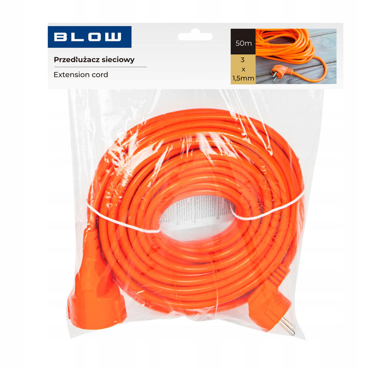 Prolunga Blow, colore arancione, lunghezza 50 m, presa con messa a terra, PR-160