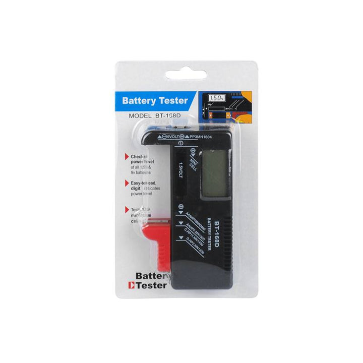 Tester digitale per batterie e accumulatori Lamex, display LCD, dimensioni compatte, non richiede una fonte di alimentazione aggiuntiva