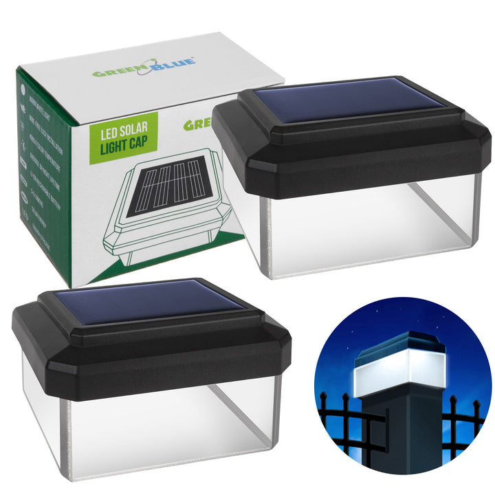 Lampada solare a LED da palo GreenBlue, 60x40 mm, tettuccio a busta, GB125, 2 pezzi