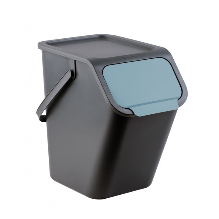 Set di 4 contenitori neri BINI da 25 l, con coperchio nero, colore delle alette: giallo, blu, verde, marrone + 5 filtri al carbone