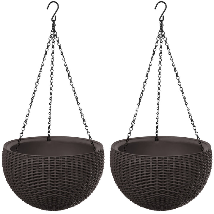 Vaso da appendere Keter Sphere Planter, colore marrone, 2 pezzi