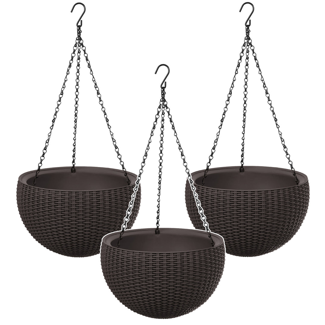 Vaso da appendere Keter Sphere Planter, colore marrone, 3 pezzi