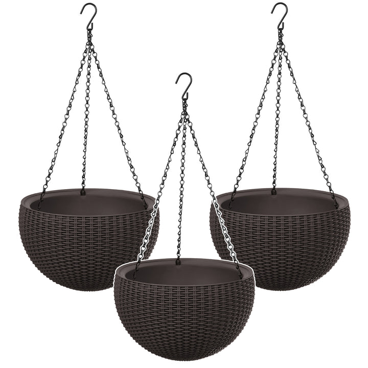 Vaso da appendere Keter Sphere Planter, colore marrone, 3 pezzi