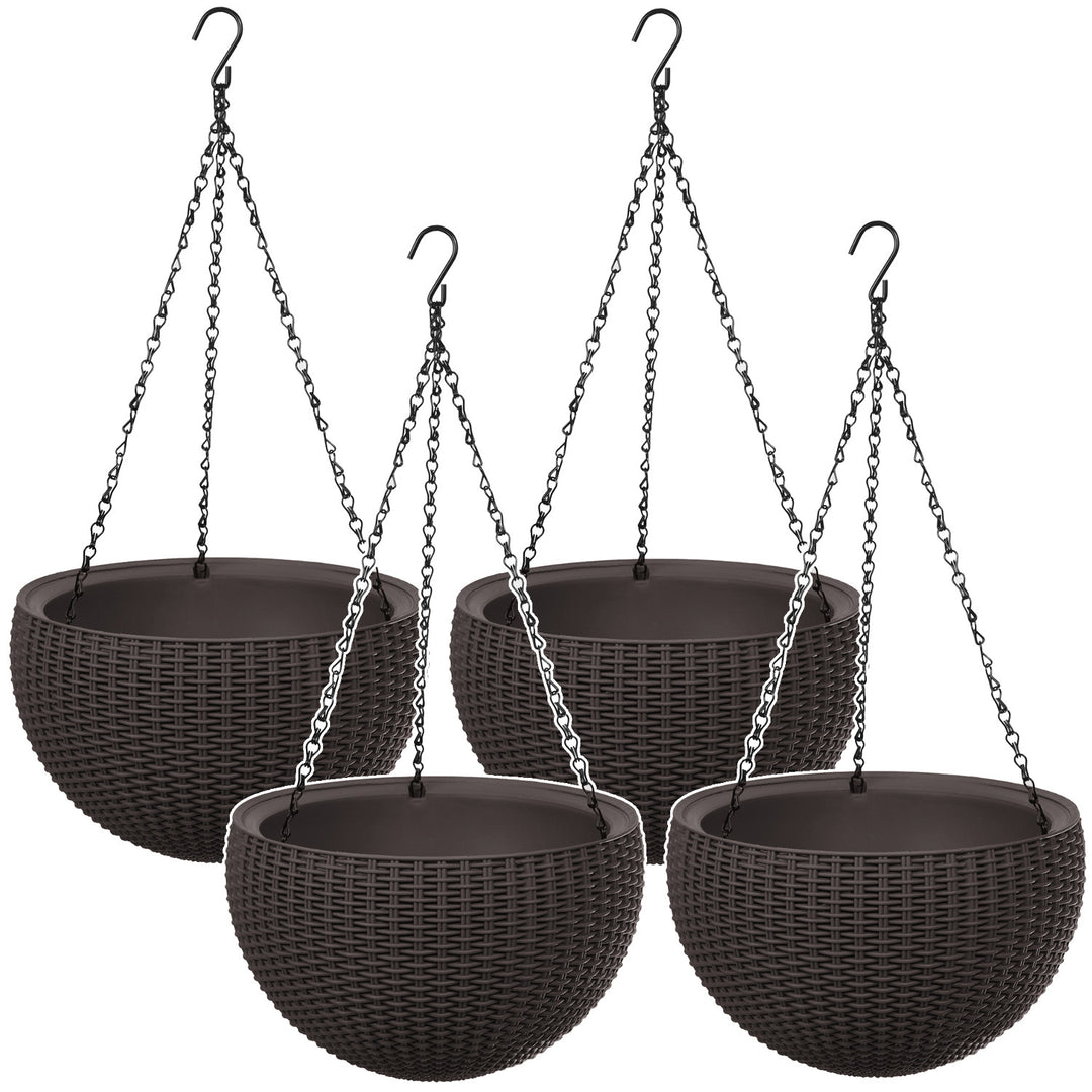 Vaso da appendere Keter Sphere Planter, colore marrone, 4 pezzi