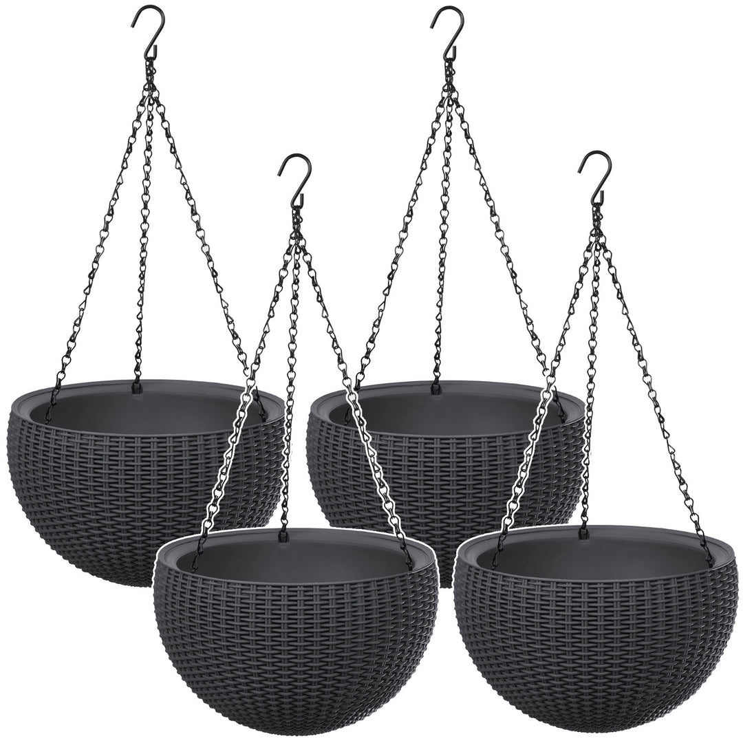 Vaso da appendere Keter Sphere Planter, colore antracite, 4 pezzi