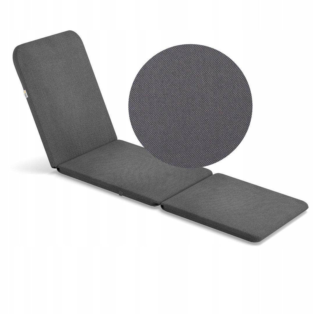 Cuscino per sdraio Jaipur, colore grigio scuro, tessuto S-500, dimensioni 190x60 cm, due sistemi di fissaggio, impermeabile, lavabile in lavatrice, S-49