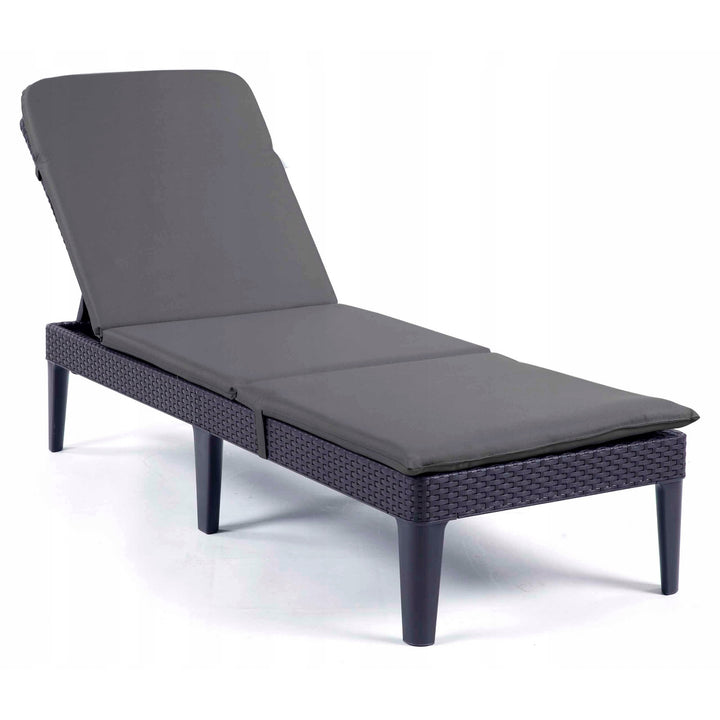 Cuscino per sdraio Jaipur, colore grigio scuro, tessuto S-500, dimensioni 190x60 cm, due sistemi di fissaggio, impermeabile, lavabile in lavatrice, S-49