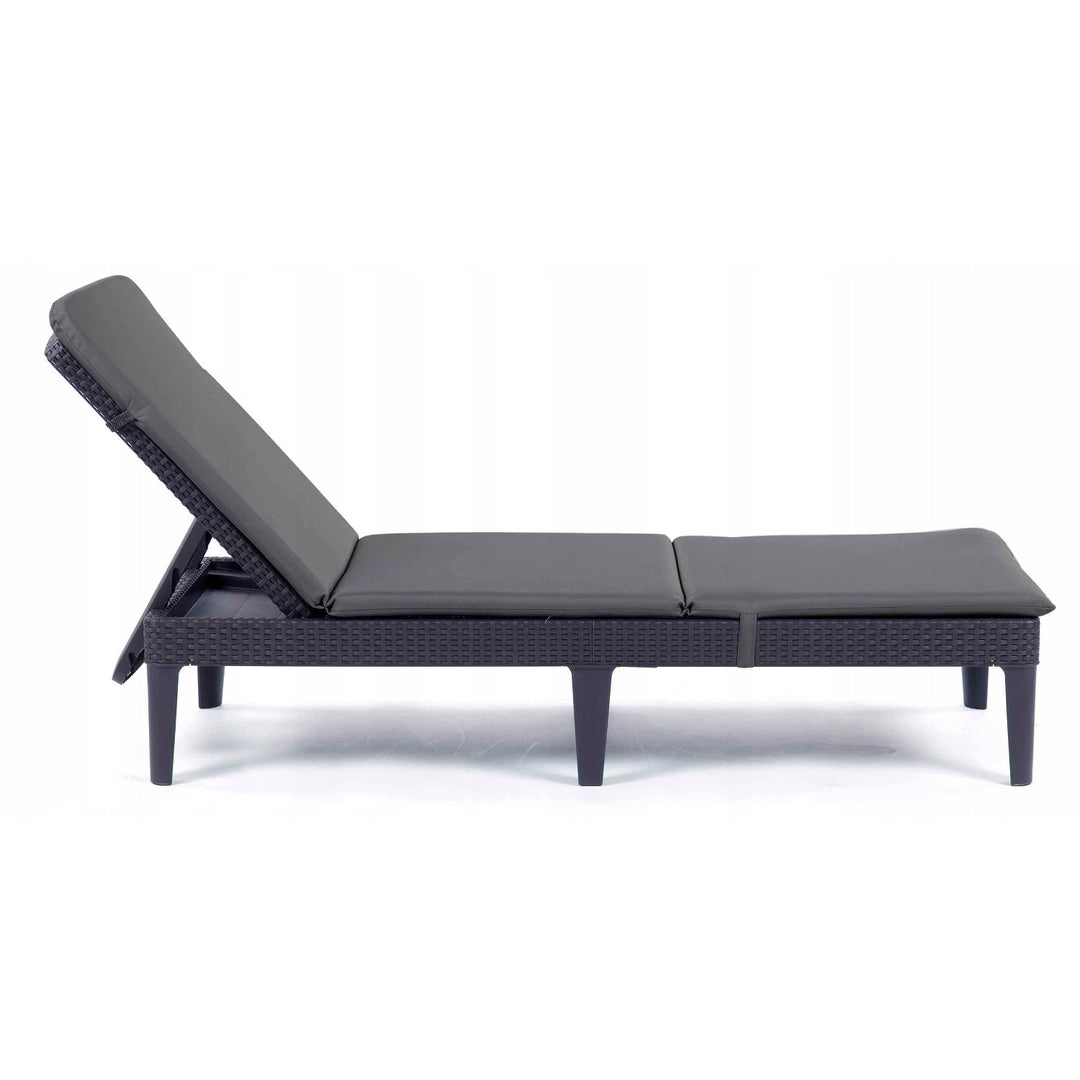 Cuscino per sdraio Jaipur, colore grigio scuro, tessuto S-500, dimensioni 190x60 cm, due sistemi di fissaggio, impermeabile, lavabile in lavatrice, S-49