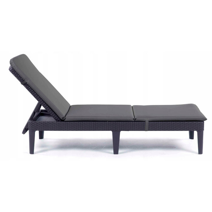 Cuscino per sdraio Jaipur, colore grigio scuro, tessuto S-500, dimensioni 190x60 cm, due sistemi di fissaggio, impermeabile, lavabile in lavatrice, S-49