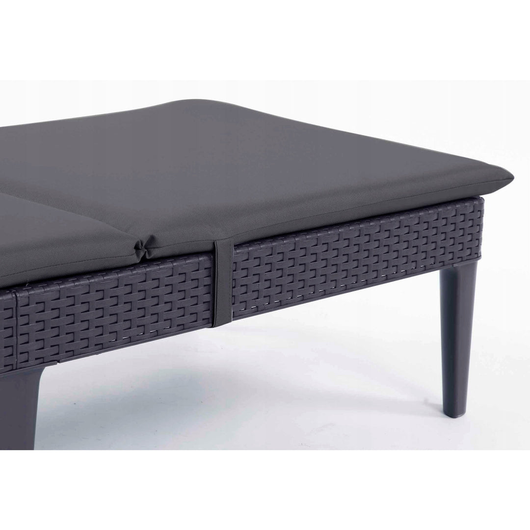 Cuscino per sdraio Jaipur, colore grigio scuro, tessuto S-500, dimensioni 190x60 cm, due sistemi di fissaggio, impermeabile, lavabile in lavatrice, S-49