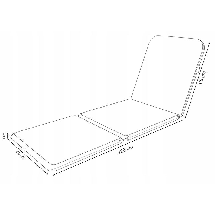Cuscino per sdraio Jaipur, colore grigio scuro, tessuto S-500, dimensioni 190x60 cm, due sistemi di fissaggio, impermeabile, lavabile in lavatrice, S-49