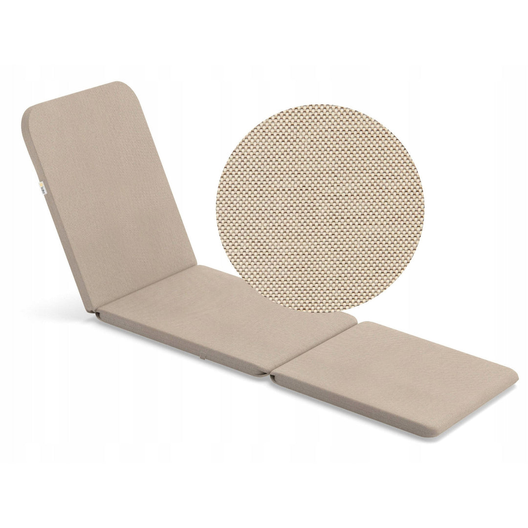 Cuscino per sdraio Jaipur, colore beige, tessuto S-550 melange, dimensioni 190x60 cm, due sistemi di fissaggio, impermeabile, lavabile in lavatrice, melange S-21