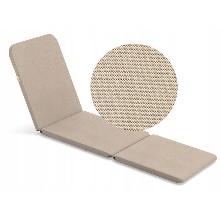 Cuscino per sdraio Jaipur, colore beige, tessuto S-550 melange, dimensioni 190x60 cm, due sistemi di fissaggio, impermeabile, lavabile in lavatrice, melange S-21