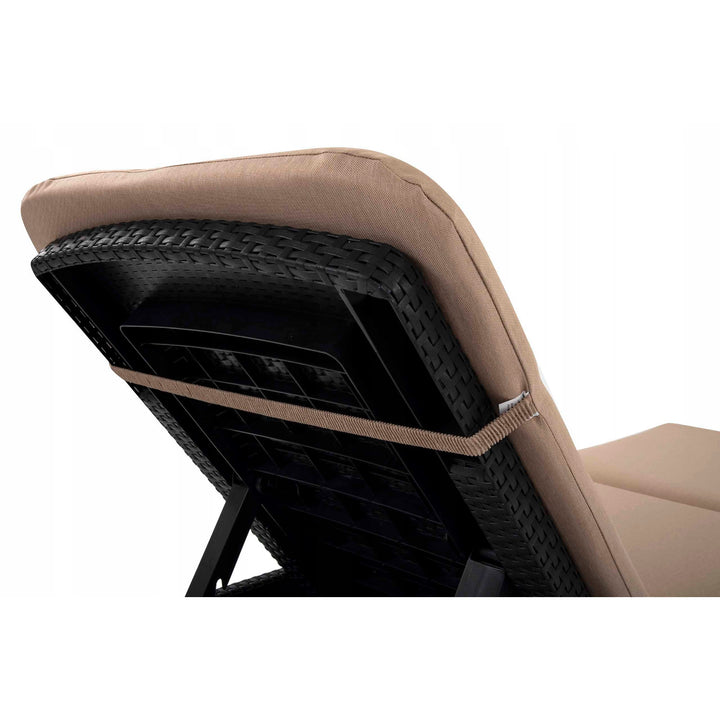 Cuscino per sdraio Jaipur, colore beige, tessuto S-550 melange, dimensioni 190x60 cm, due sistemi di fissaggio, impermeabile, lavabile in lavatrice, melange S-21