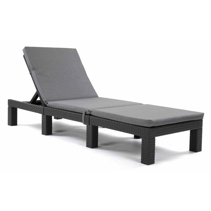 Cuscino per sdraio Daytona, colore grigio, tessuto S-550 Melange, dimensioni 192x64 cm, fissaggio con fascia elastica, impermeabile, Melange S-23