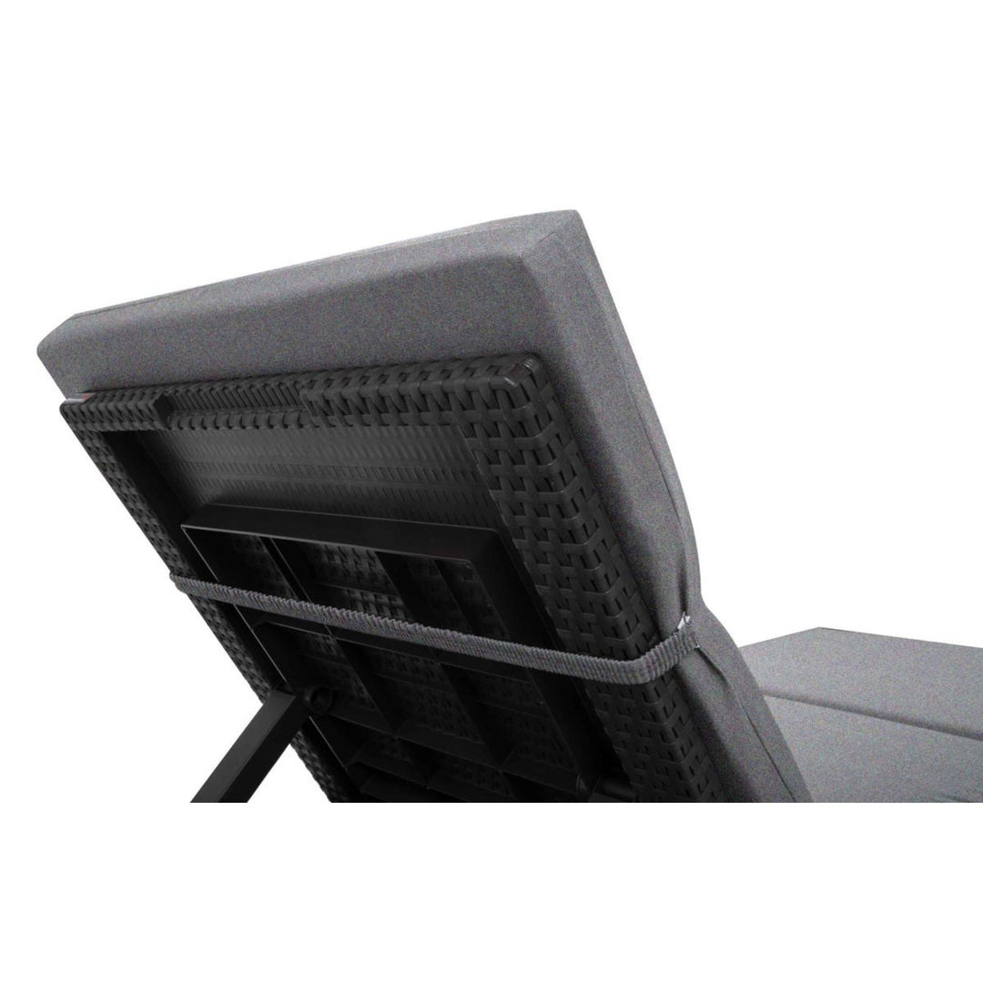 Cuscino per sdraio Daytona, colore grigio, tessuto S-550 Melange, dimensioni 192x64 cm, fissaggio con fascia elastica, impermeabile, Melange S-23