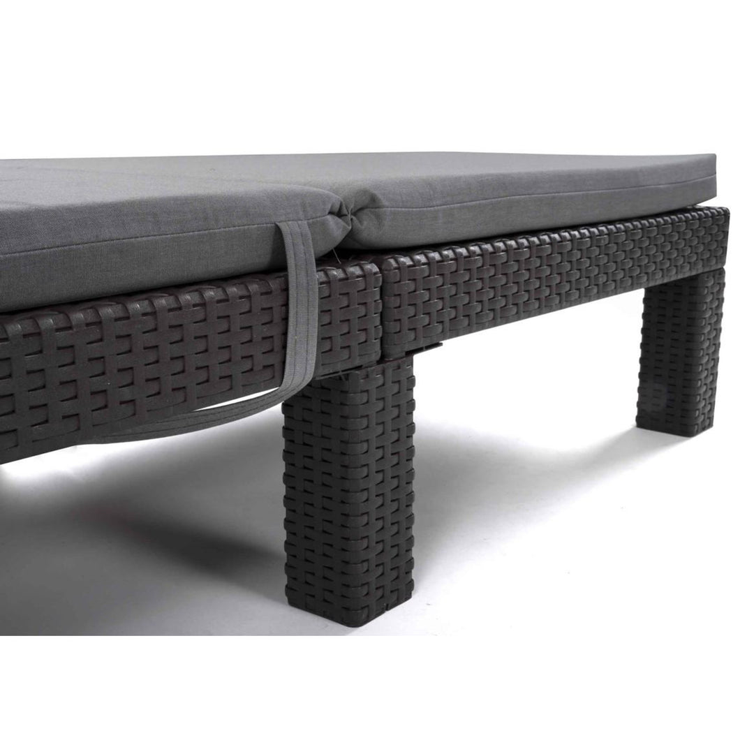 Cuscino per sdraio Daytona, colore grigio, tessuto S-550 Melange, dimensioni 192x64 cm, fissaggio con fascia elastica, impermeabile, Melange S-23