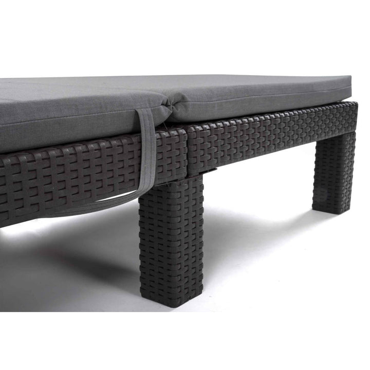Cuscino per sdraio Daytona, colore grigio, tessuto S-550 Melange, dimensioni 192x64 cm, fissaggio con fascia elastica, impermeabile, Melange S-23