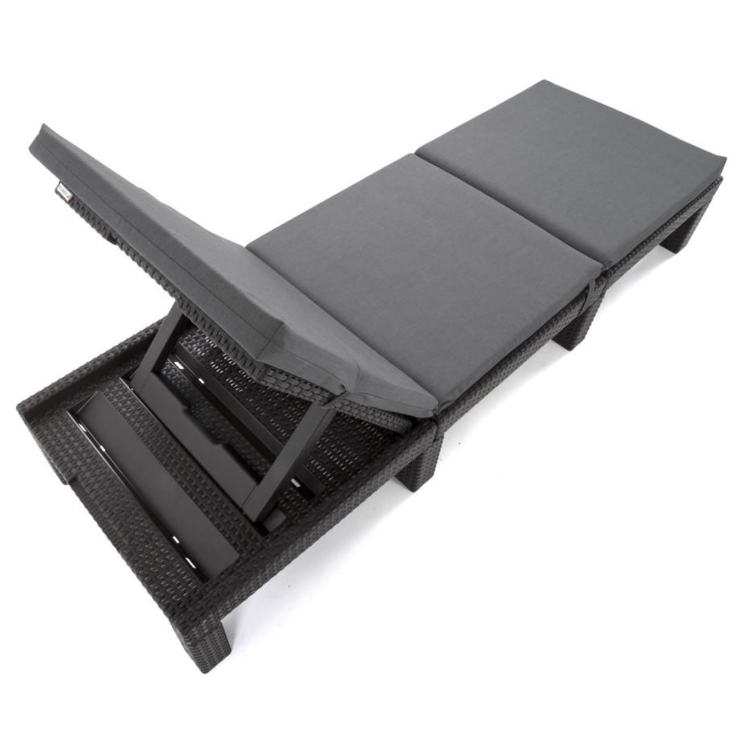 Cuscino per sdraio Daytona, colore grigio, tessuto S-550 Melange, dimensioni 192x64 cm, fissaggio con fascia elastica, impermeabile, Melange S-23