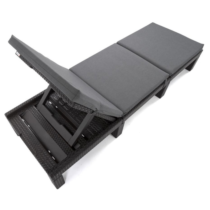 Cuscino per sdraio Daytona, colore grigio, tessuto S-550 Melange, dimensioni 192x64 cm, fissaggio con fascia elastica, impermeabile, Melange S-23