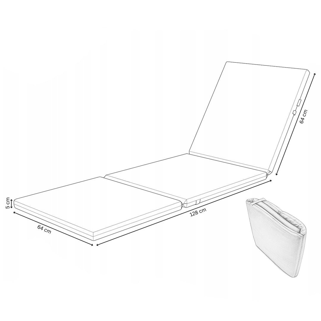 Cuscino per sdraio Daytona, colore grigio, tessuto S-550 Melange, dimensioni 192x64 cm, fissaggio con fascia elastica, impermeabile, Melange S-23