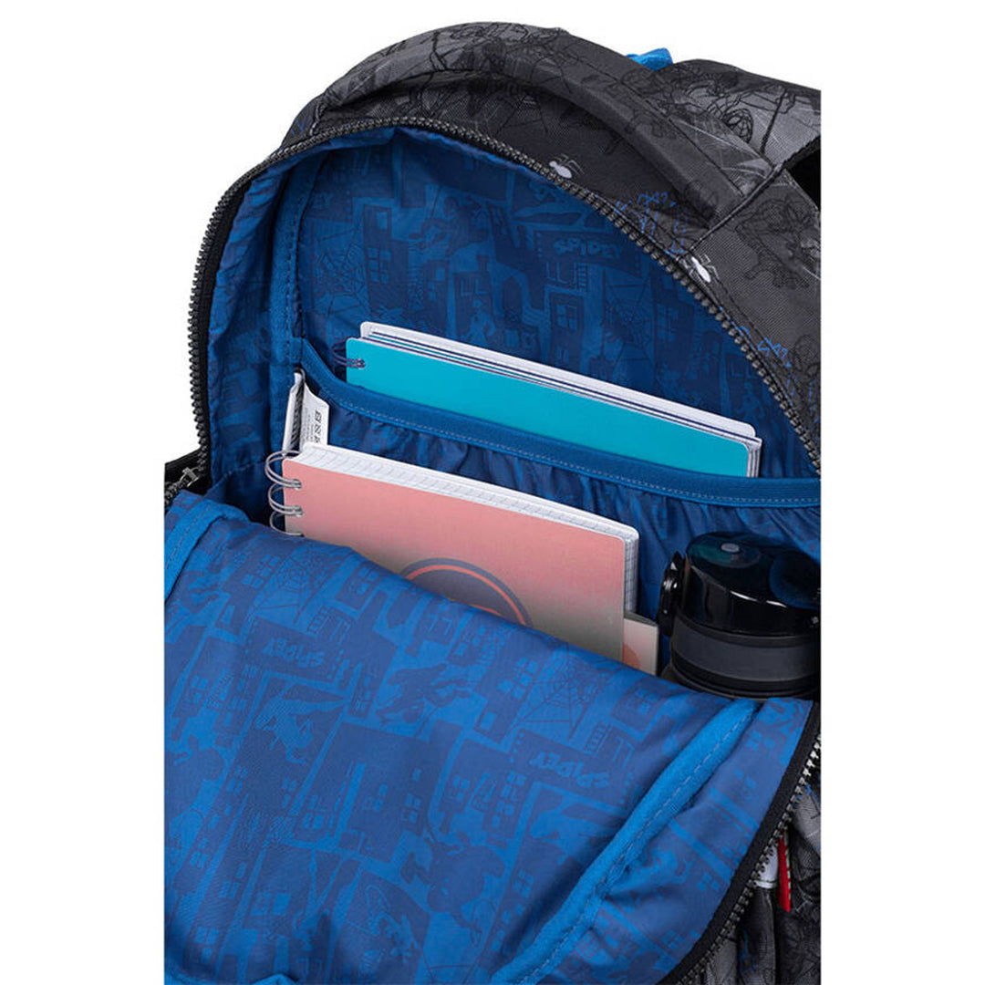 Zaino scolastico Spiderman Coolpack, modello Jerry (15"), schienale sagomato, 3 ampi scomparti, fondo rinforzato, F029777