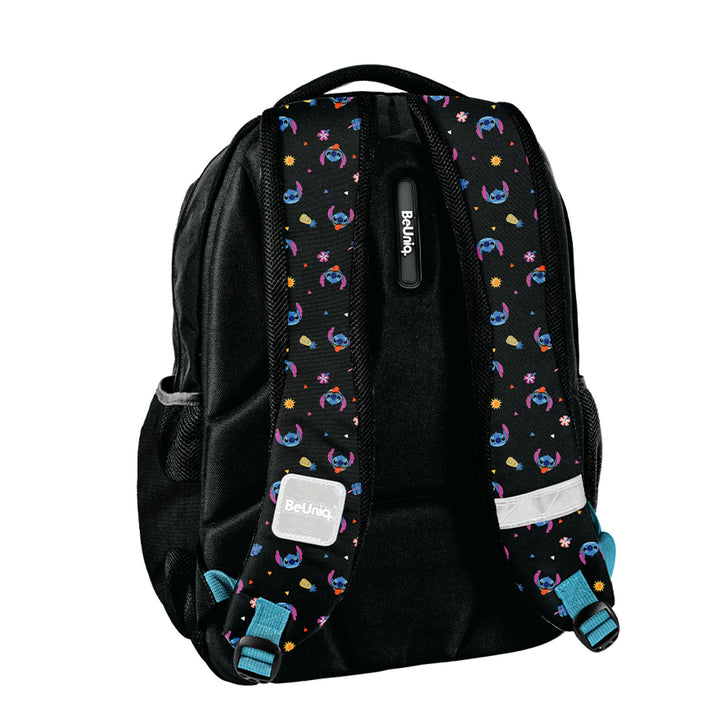 Set scolastico Stitch Paso, zaino con tre scomparti, tasca per laptop e fondo rinforzato, astuccio con elastici per gli strumenti di scrittura, sacca per scarpe da agganciare allo zaino, DS26MM