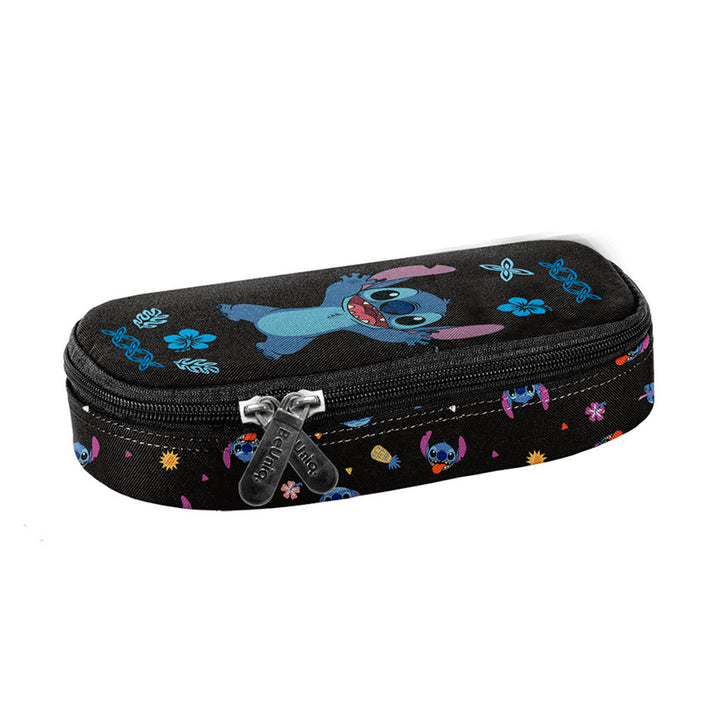 Set scolastico Stitch Paso, zaino con tre scomparti, tasca per laptop e fondo rinforzato, astuccio con elastici per gli strumenti di scrittura, sacca per scarpe da agganciare allo zaino, DS26MM