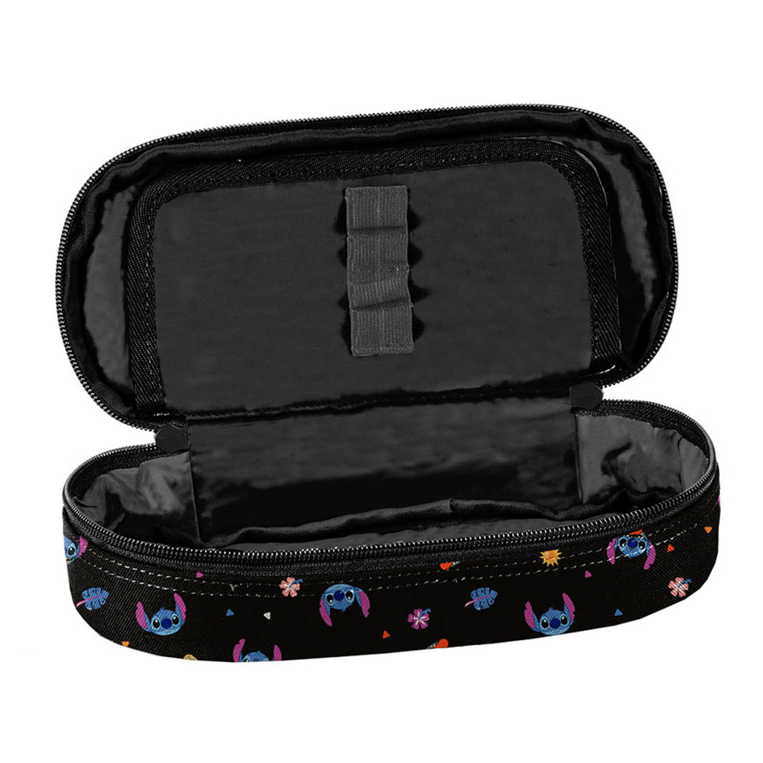 Set scolastico Stitch Paso, zaino con tre scomparti, tasca per laptop e fondo rinforzato, astuccio con elastici per gli strumenti di scrittura, sacca per scarpe da agganciare allo zaino, DS26MM