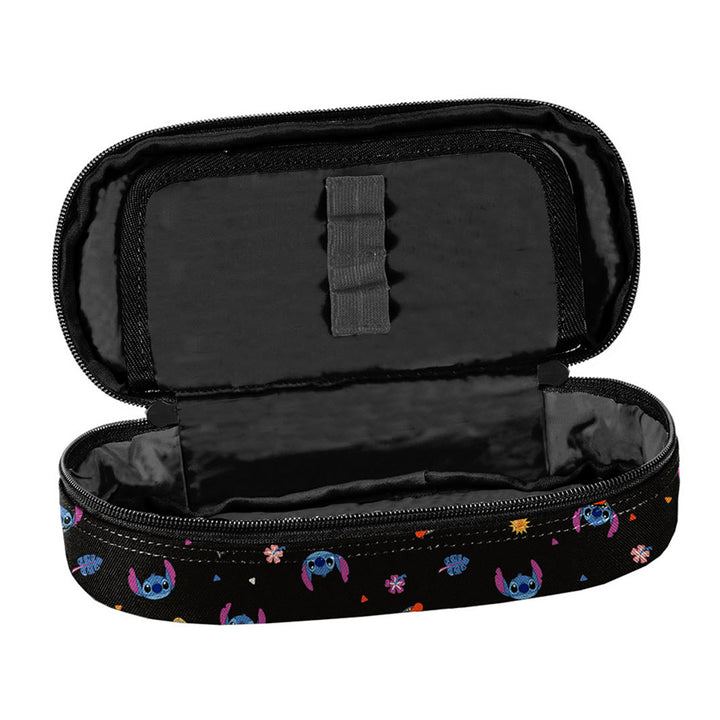 Set scolastico Stitch Paso, zaino con tre scomparti, tasca per laptop e fondo rinforzato, astuccio con elastici per gli strumenti di scrittura, sacca per scarpe da agganciare allo zaino, DS26MM