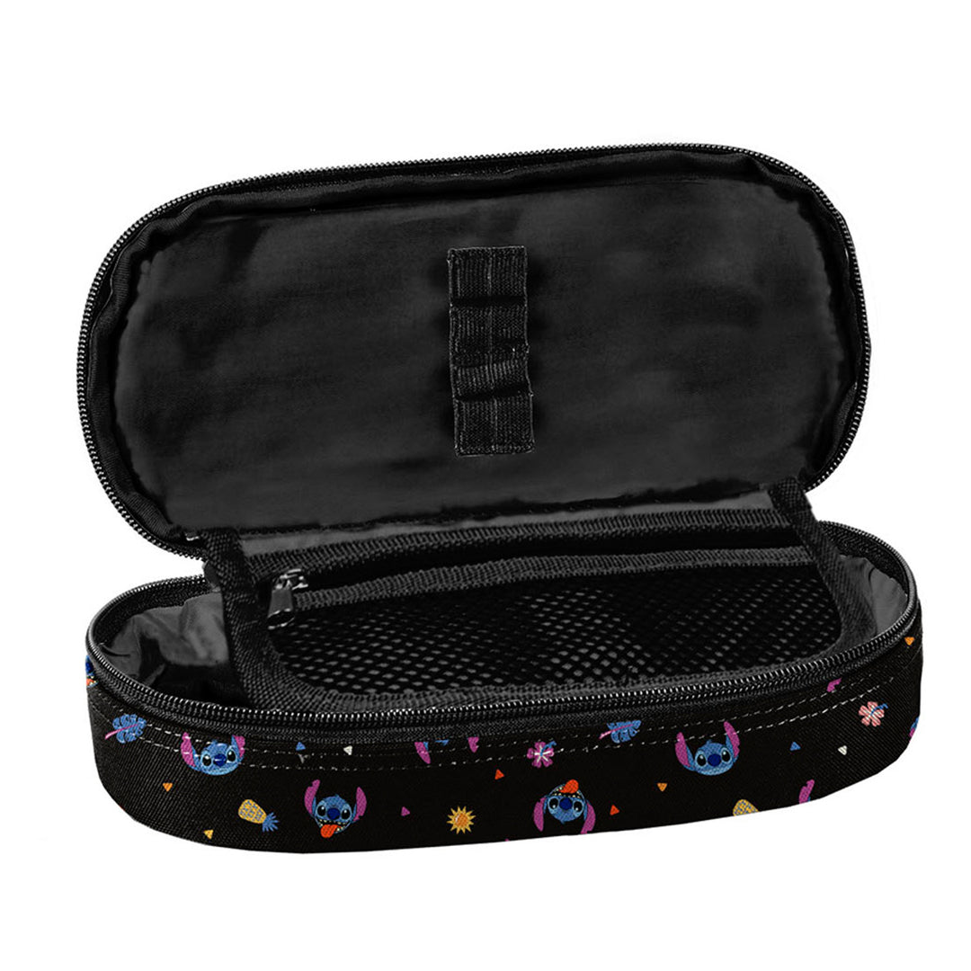 Set scolastico Stitch Paso, zaino con tre scomparti, tasca per laptop e fondo rinforzato, astuccio con elastici per gli strumenti di scrittura, sacca per scarpe da agganciare allo zaino, DS26MM