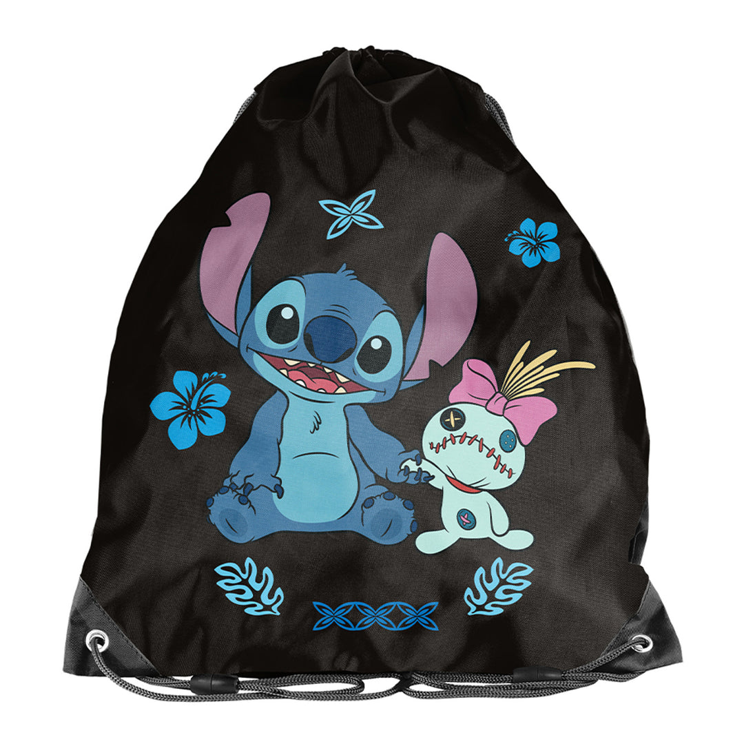 Set scolastico Stitch Paso, zaino con tre scomparti, tasca per laptop e fondo rinforzato, astuccio con elastici per gli strumenti di scrittura, sacca per scarpe da agganciare allo zaino, DS26MM